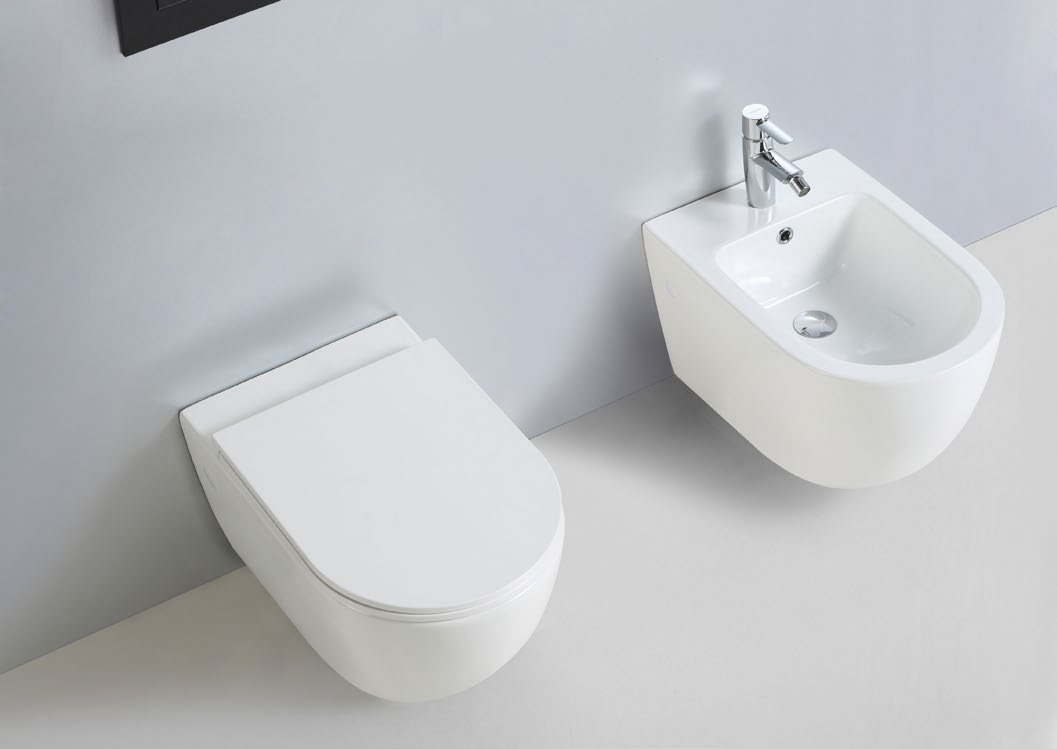 24002 Silent design patented product wall hang toilet rimless, flush