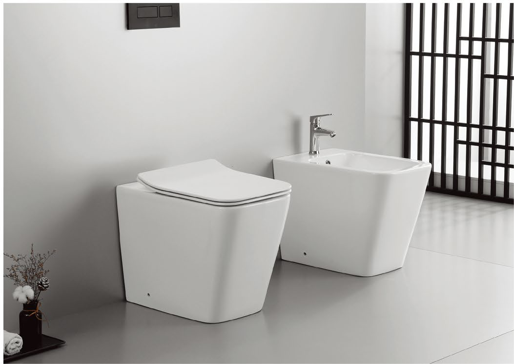 Set Ailin Prodotto brevettato WC da terra, bidet senza brida, p-trap