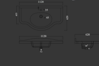 DONO 1100mm*620*265mm household washroom thin edge basin intertek certified ceramic basin